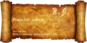 Magula Jakus névjegykártya